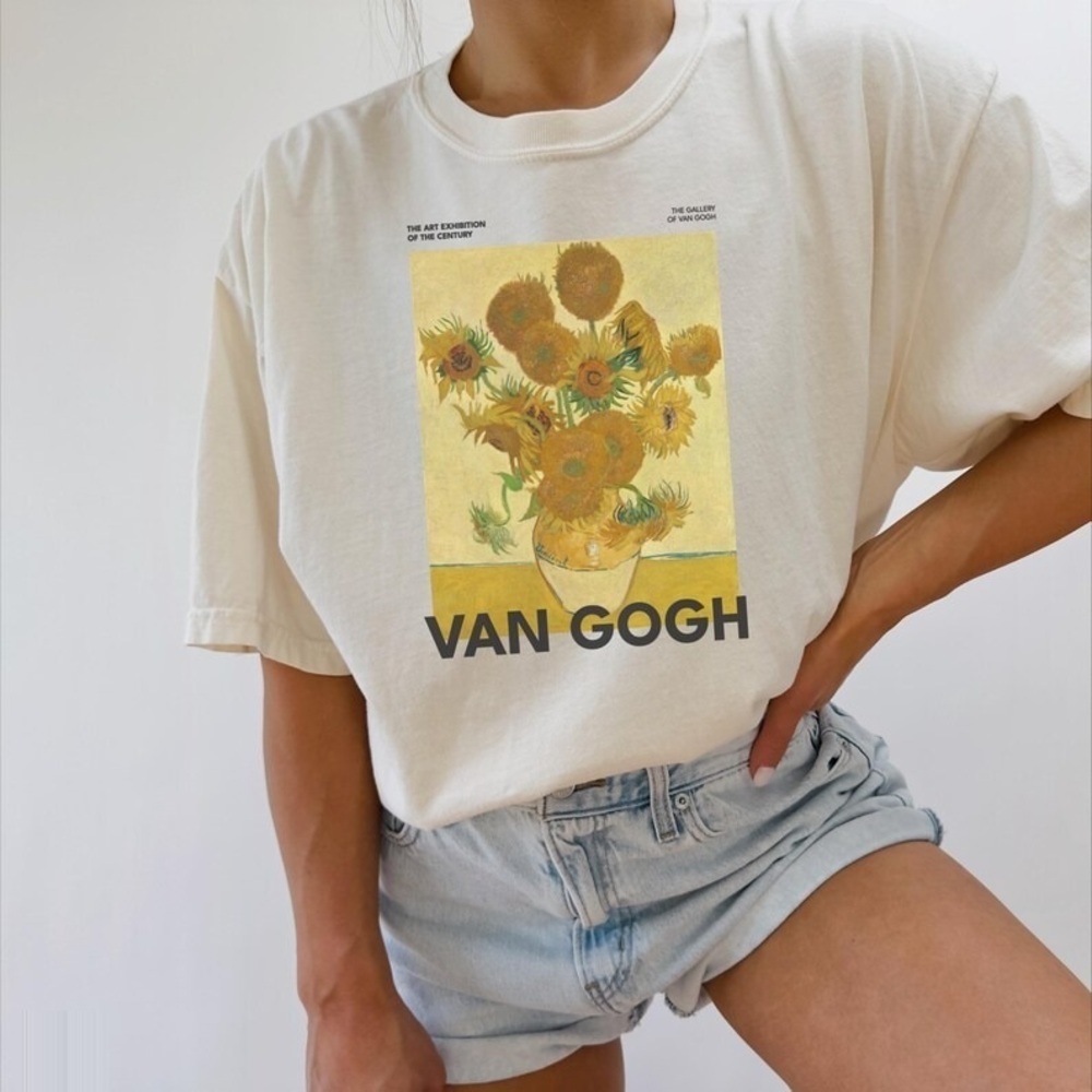 Van Gogh Art  Tshirt, Impression Tshirt White